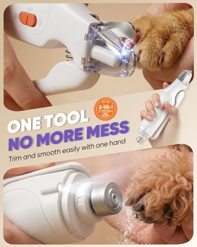 CATPICK 2-in-1 Cat & Dog Nail Clippers with Grinder and Dual LED Lights