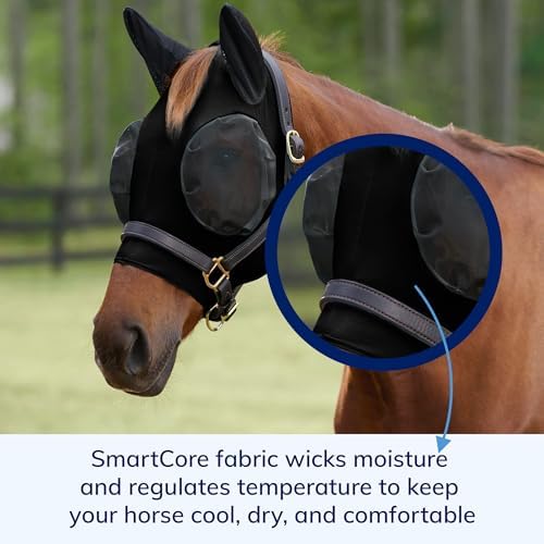 SmartEquine Comfort Horse Fly Mask with SmartCore Technology, Horse Size