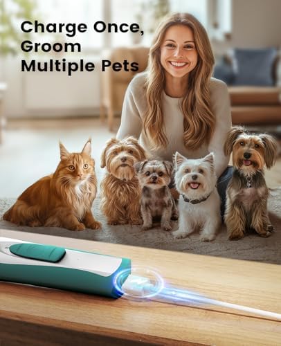 oneisall Low-Noise Dog Paw Trimmer with LED Light (Green)