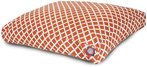 Majestic Pet Rectangular Dog Bed, Large, 44x36x5 in, Washable, Burnt Orange