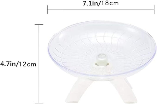 Hamster Flying Saucer Silent Running Exercise Wheel for Hamsters, Gerbils, Mice,Hedgehog and Other Small Pets Silent Running Wheel Hamster Wheel (White)