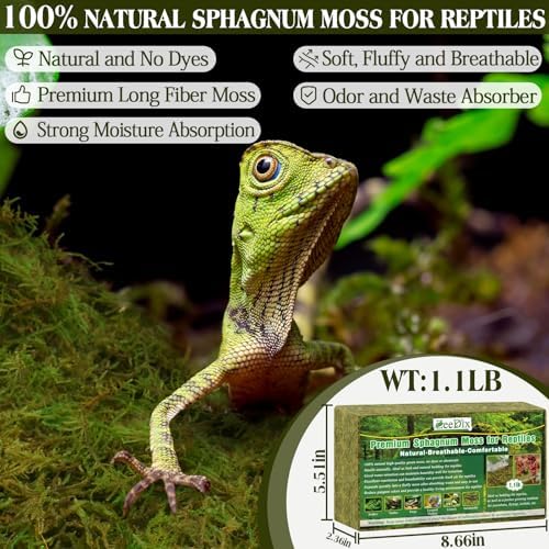 ZeeDix 1.1 lb Premium Sphagnum Moss for Reptiles