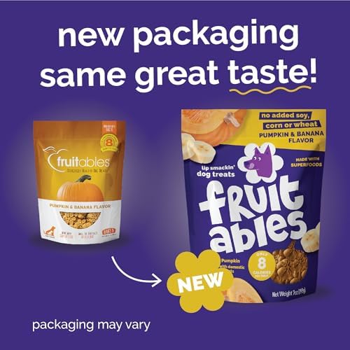 Fruitables Baked Dog Treats, Low Calorie Treats, Pumpkin & Banana, 7oz