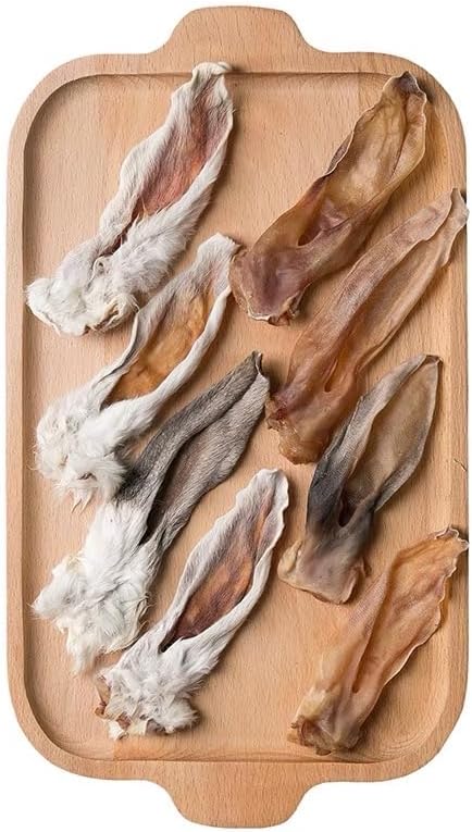 Air Dried Rabbit Ears - Dehydrated Rabbit Ears for Dogs & Cats, Rabbit Ear with Fur - high Value Dog Training Treat Healthy Snack 70g per Bag (8-15 Ears)