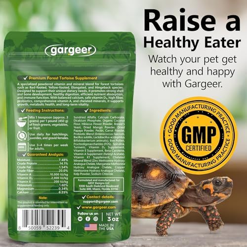 Gargeer 3oz Forest Tortoise Multivitamins & Minerals Powder. Made in USA