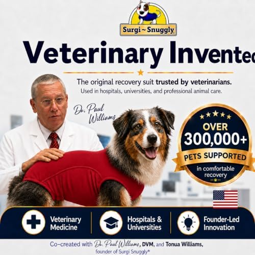 Surgi Snuggly Dog Surgery Recovery Suit, Cone Alternative, Spay/Neuter L