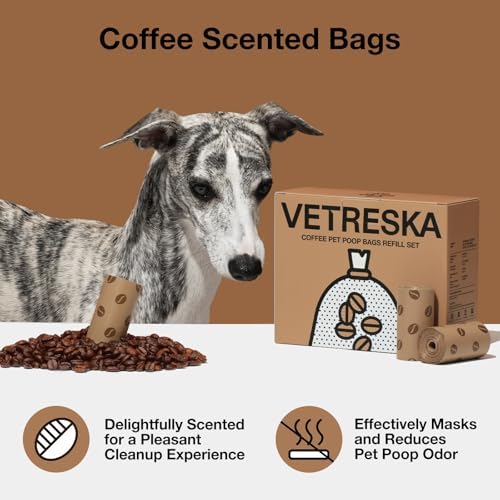 VETRESKA Dog Poop Bags, Coffee Scented Waste Bags, 300 Count