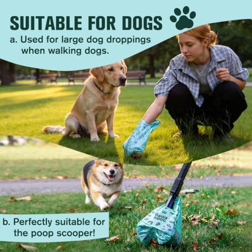 Cat Litter Disposal Bags and Dog Poop Bags with Handle,Cornstarch Based Extra Thick and Guaranteed Leak Proof Poop bags for Kitty and Doggy(180 Count 1.1 Gallon,Unscented)