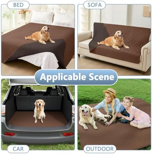 hyha Waterproof Reversible Dog Blanket, Pet Blanket for Sofa Couch