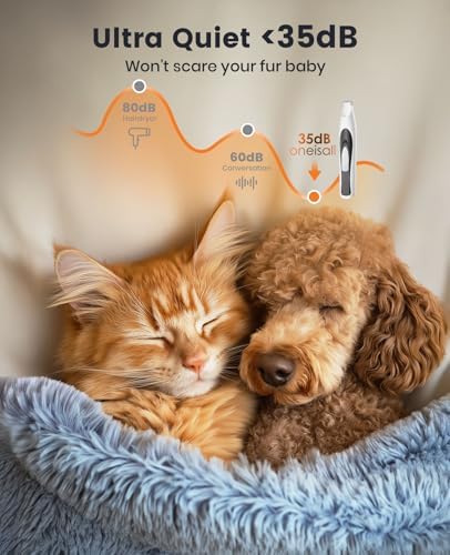 oneisall Low-Noise Dog Paw Trimmer with LED Light