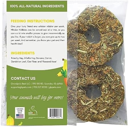 Whisker Nibblers Banana Carrot Treats for Rabbits, Guinea Pigs and Small Animals