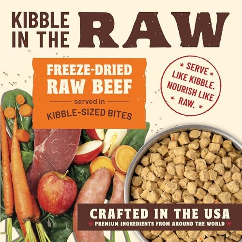 Primal Kibble in The Raw, Freeze-Dried Dog Food, Beef, 1.5 lb