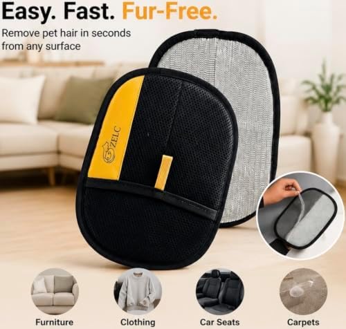 Pet Hair Remover Glove for Dogs and Cats -Premium quiality, Reusable pet Hair Remover for Furniture, couches, Carpets, car Seats & Clothing
