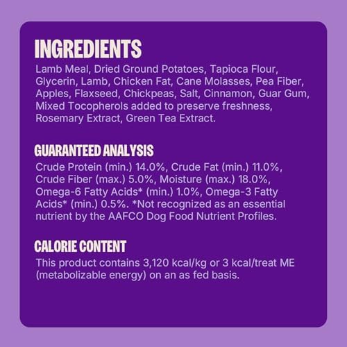 Wellness CORE Tiny Trainers Dog Treats, Natural, Grain Free, Lamb and Apple Recipe, 6 oz Bag