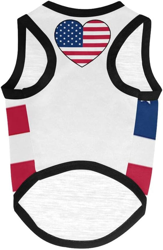 4th of July Vest for Dog American Flag Clothes Small Large Dog Apparel Pet Supplies Shirts (XX-Large, DLR02)