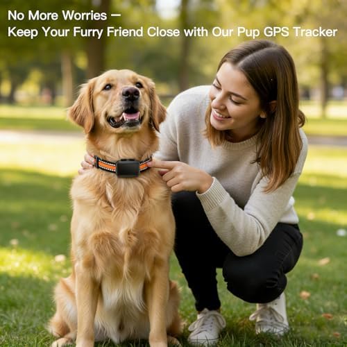GPS Tracker for Dogs, 4G Waterproof Pet Tracker with Real-Time GPS Tracking, Virtual Fence & Location History, Subscription Required