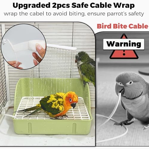 Automatic Parakeet Bird Bath with Pump, Large Bird Shower Fountain