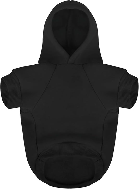 Premium Pet Clothes: Cozy Dog Hoodie with Hooded Sweatshirt Design - Soft Polycotton for Cold Weather, 'I Only Love My Bed...' Slogan (Black X-Large)