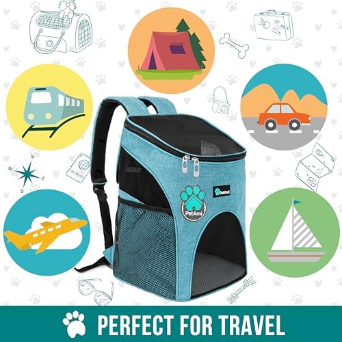 PetAmi Cat Backpack Carrier for Small Dogs and Large Cats, Airline Approved