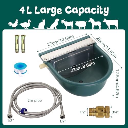Automatic Livestock Waterer Bowl, Float Valve Waterer for Outdoor Dogs
