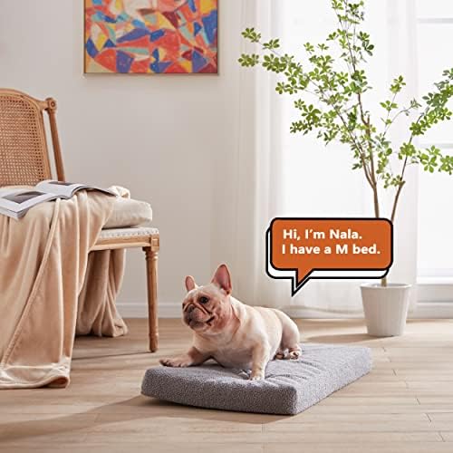 WATANIYA PET Memory Foam Large Dog Bed, Orthopedic Dog Beds for Large Dogs, Washable Cooling Pet Mat for Crate with Joint Relief Memory Foam (Light Grey)