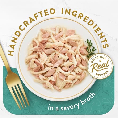 Fancy Feast Purina Appetizers Lickable Grain Free Wet Cat Food Topper White Meat Chicken and Flaked Tuna Appetizer - 1.1 oz. Trays,(Pack of 20)
