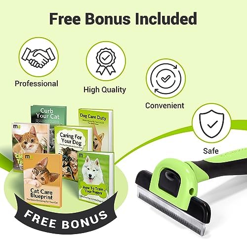 MIU COLOR Pet Grooming Brush, Deshedding Tool for Dogs & Cats, Apple Green