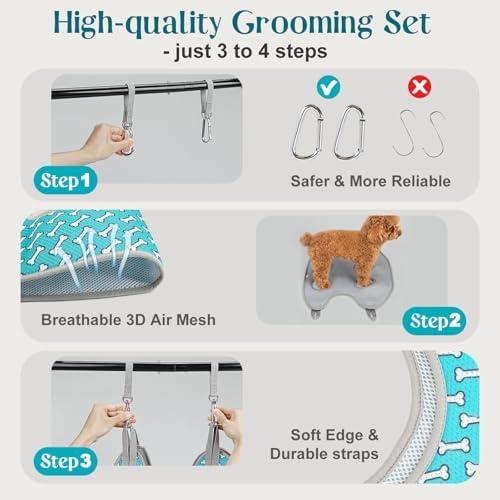 Supet Dog Grooming Hammock for Nail Trimming, Pet Grooming Hanging Harness