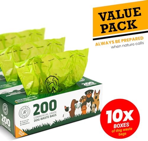 ALAGPRO® 2,000 Commercial Grade Dog Waste Station Refill Roll Bags - Fits Any Pet Waste Station - 45% Thicker than Competitor Bags - 10 Rolls of 200 Bags for Backyard, Parks & HOA's
