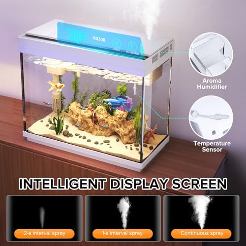 Vehipa 2.4 Gallon Betta Fish Tank, Heater and Humidifier