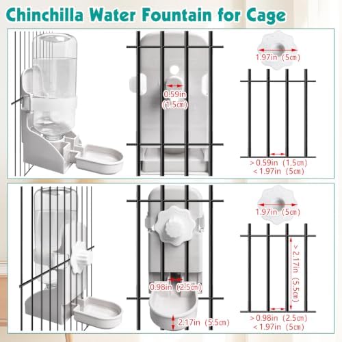 kathson 2PCS Rabbit Water Bottle, 17oz Hanging Water Fountain Automatic Dispenser No Leak WaterFeeder for Bunny Chinchilla Guinea Pig Hedgehog Ferret