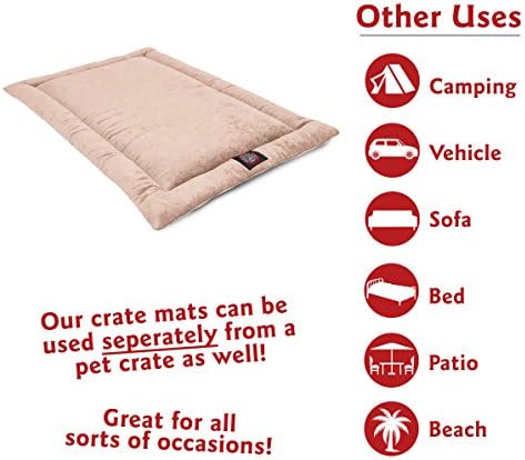 Majestic Pet Dog Crate Mat - Machine Washable Soft Plush Pet Bed Pad for Crates & Kennels | USA Crafted | 30"x21" Villa Pearl