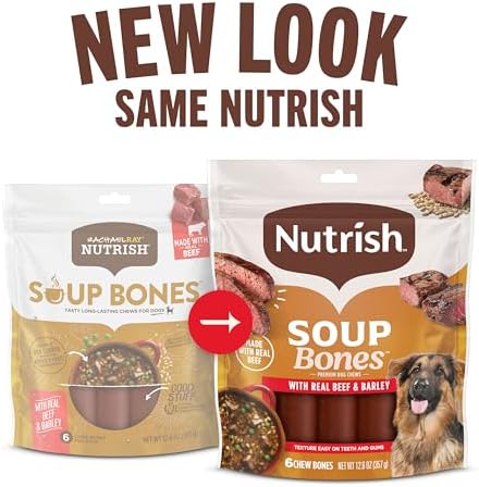 Nutrish Soup Bones Beef Dog Chews, 12.6 oz. Bag (6 Treats) (Rachael Ray)