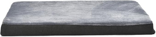 Amazon Basics Washable Dog Bed with Cooling Gel Memory Foam, Pressure-Relief Support for Dogs up to 120lbs, Non-Slip Bottom, Removable Cover, Giant Sized (50" x 34"), Grey
