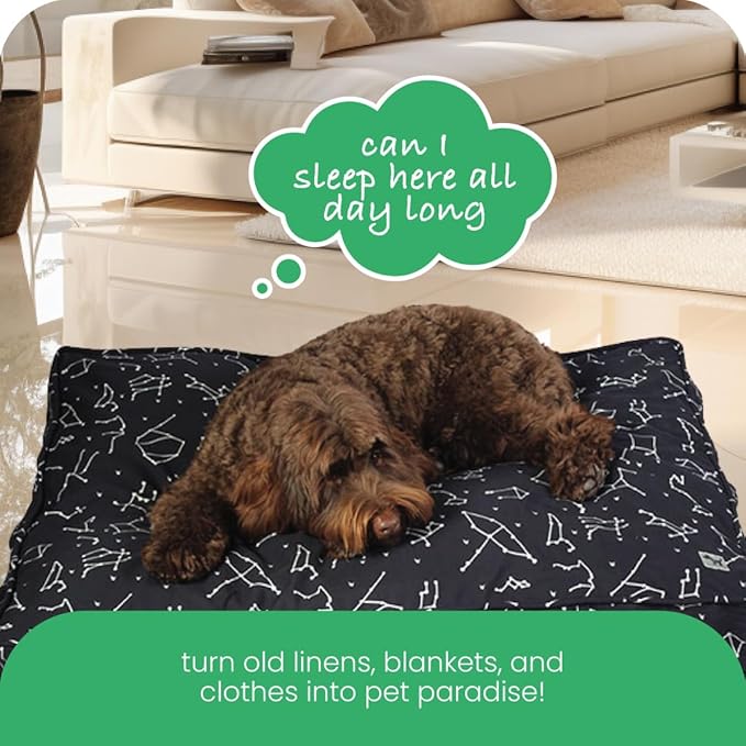 Molly Mutt Small Dog Bed Cover -Rocketman Print - Measures 22”x27”x5’’ - 100% Cotton - Durable - Breathable - Sustainable - Machine Washable Dog Bed Cover