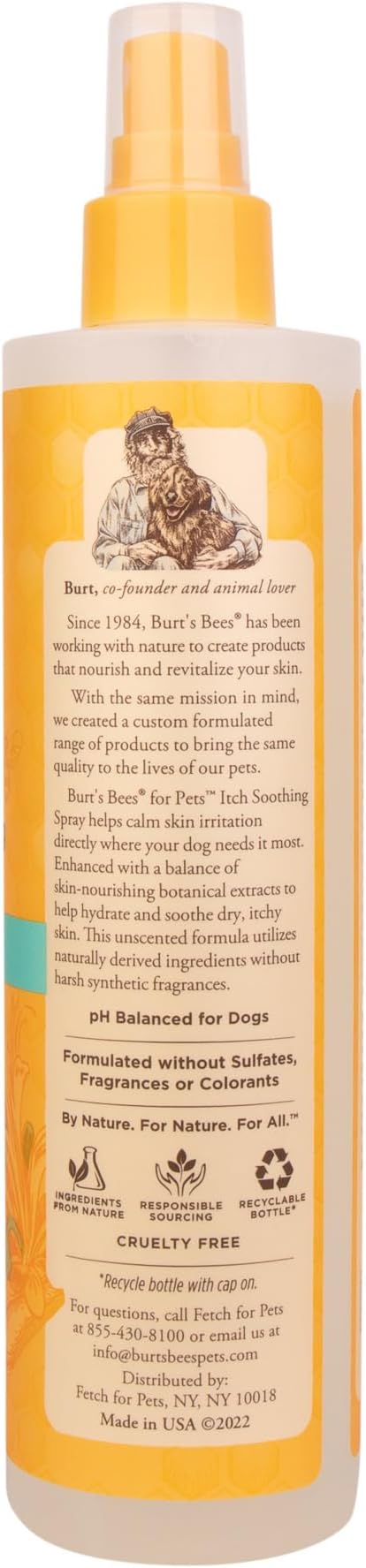 BURT'S BEES FOR PETS Anti Itch Dog Spray with Honeysuckle and Honey, Waterless Grooming Mist for Dry Flaky Skin, Dog Itch Relief Between Baths, Natural Origin Coat Care for Dogs, 10 Fl Oz - 2 Pack