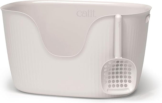 Catit Loo Litter Box, White, with Scoop