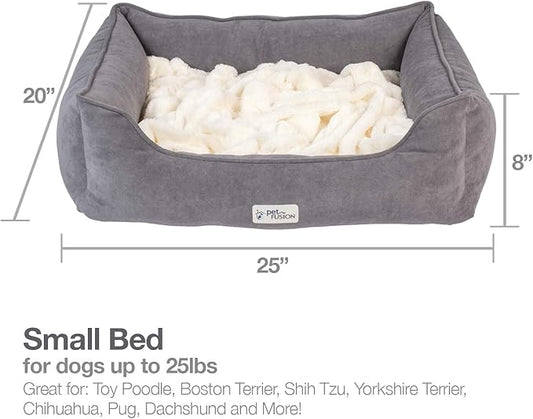 PetFusion Calming Cuddler Dog & Cat Bed | Anti-Anxiety Dog Bed for Small Dogs; Cats | Loose Blanket Promotes Burrowing (Dogs) & Kneading (Cats) | CertiPUR-US Memory Foam |