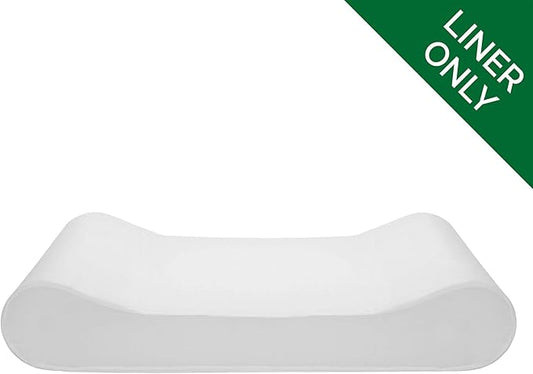 Furhaven Dog Bed Liner Water-Resistant Contour Luxe Lounger Foam Mattress Protector Cover - White, Jumbo Plus