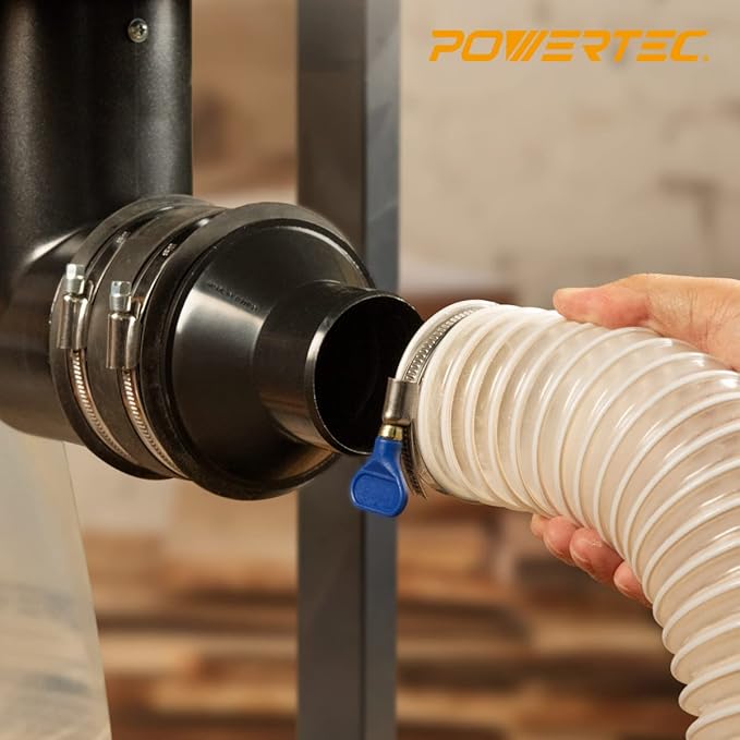 POWERTEC 70338 4-inch Hose to 2-1/2 inch Hose Cone Reducer w/Key Clamp Set
