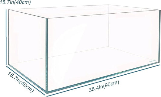 Allcolor Ultra Clear Rimless Aquarium Tank 6-60 gallons Low Iron Glass (38Gal - Anti-Jumping net)