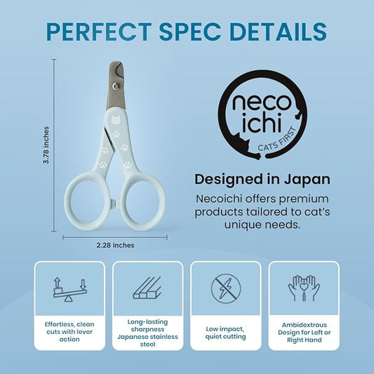 Necoichi Purrcision Feline Nail Clippers | Lever Principle Cat Nail Clipper | Butter-Smooth Cuts | Seki, Gifu Swordsmith Craftsmanship | Stainless Steel Cat Claw Trimmer for Indoor Cats (Mint)