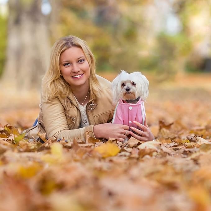 Soft & Warm Dog Outfit Pullover Hoodie - Jumpsuit Sweatshirt for Small to XX-Large Dogs (Pink)