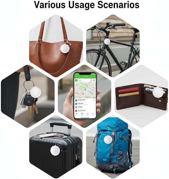 No Subscription GPS Tracker for Vehicles Apple Find My iOS Only Real Time | Real Time Global No Monthly Fee Mini Hidden Car Tracker Device Smart Locator Tracking Tags with Magnetic for Pets Luggage