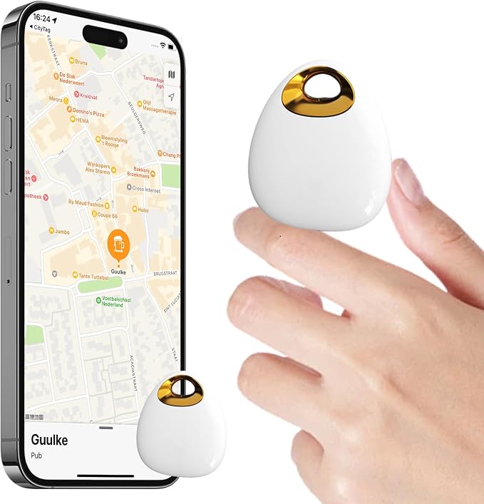 Pet GPS Tracker for Dogs & Cats, No Subscription Required, Smart Location Tracker for iOS & Android, IP67 Waterproof, Built-in Speaker, 1-Year Battery, Location History & Sharing