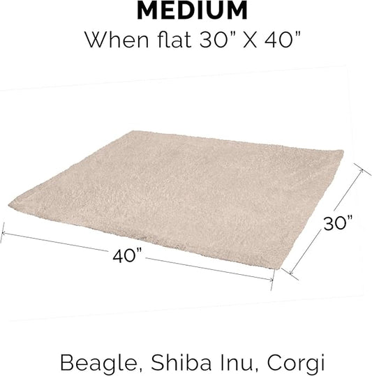 Furhaven Waterproof & Self-Warming Throw Blanket for Dogs & Indoor Cats, Washable & Reflects Body Heat - Soft-Edged Terry & Sherpa Dog Blanket - Cozy Denim, Medium