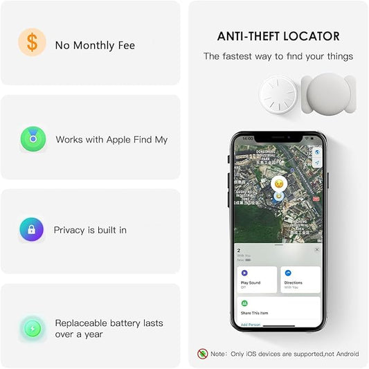 GPS Tracking Devices, 1 PCS Tracker Device for Vehicles Work with Find My (iOS Only), Car Tracker Device Hidden with Magnetic Case, No Monthly Fee, GPS Tracker for Vehicles (White)