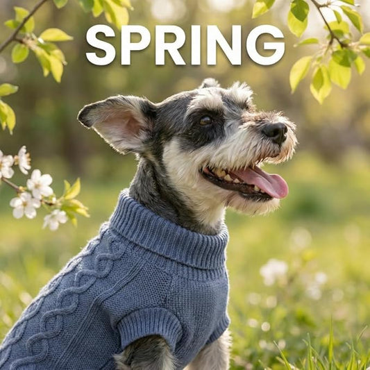 Small Dog Sweater, Soft Knit Dog Clothes for Spring Transition, Lightweight Puppy Outfit for Pomeranian, Yorkie, Chihuahua; Stylish Doggy Apparel for Spring Morning Walks (Dark Blue, M)