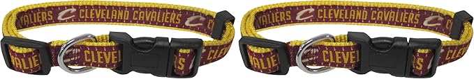 New & Improved Pets First NBA Cleveland Cavaliers Dog & Cat Collar, Size Large Basketball Team Collar (Pack of 2)
