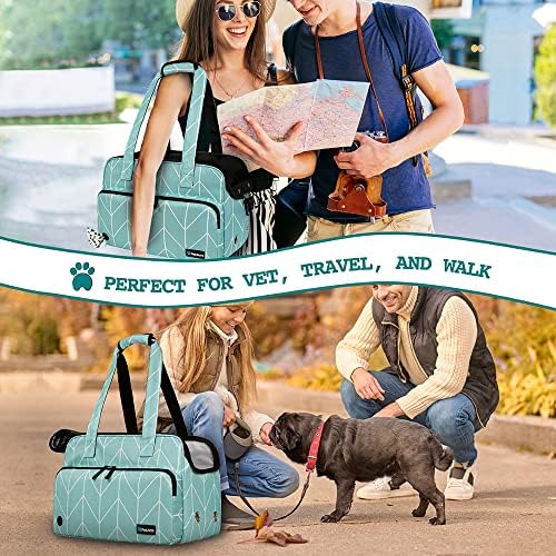 PetAmi Small Dog Purse Carrier, Airline Approved Soft Sided Tote, Teal